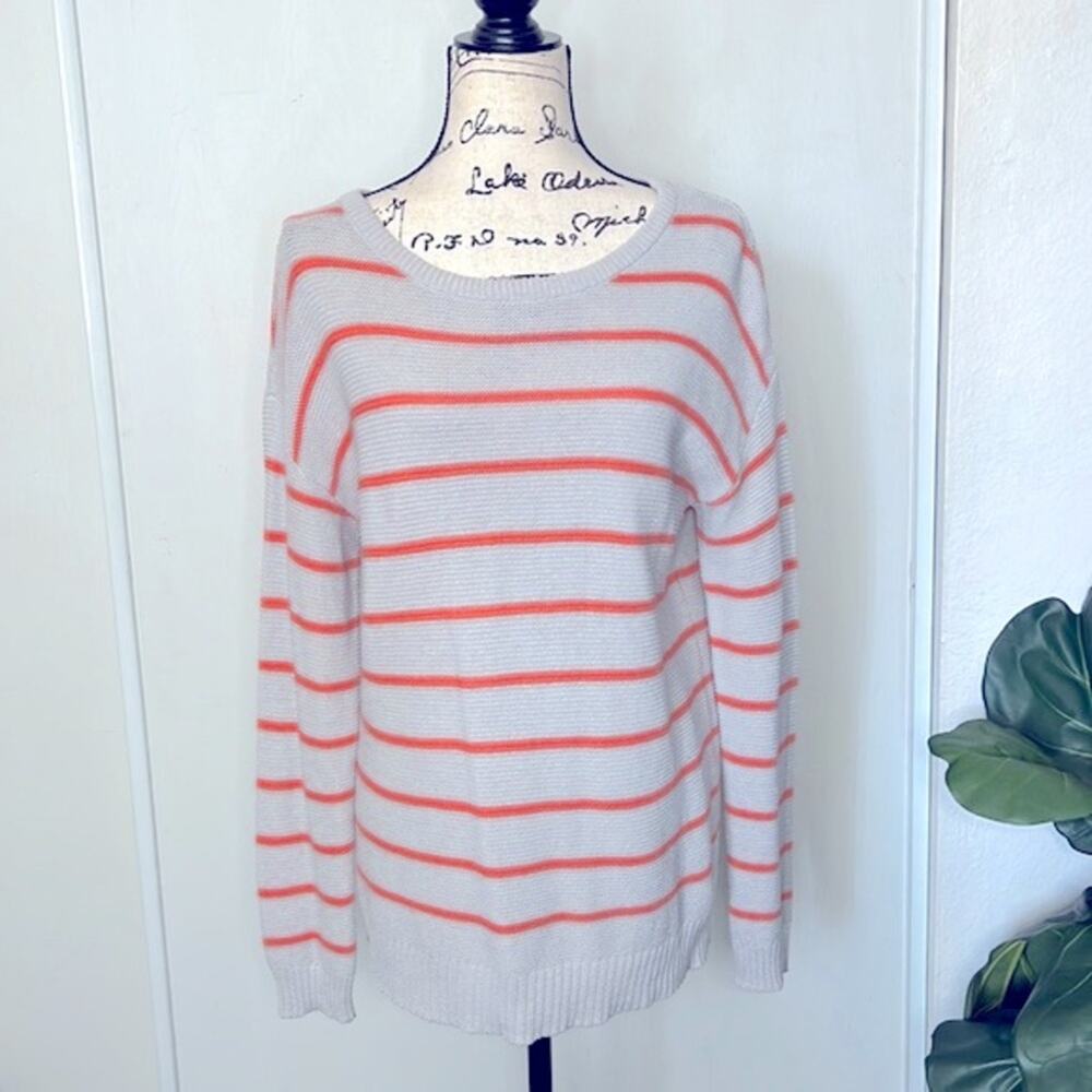Cotton On Gray With Orange Stripes Knit Sweater size Medium
